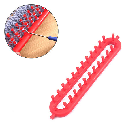 26CM Red Scarf Knitting Loom Kit with Sewing Needle DIY Craft Tool