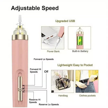 Portable USB Electric Nail Drill Set for Manicure Pedicure