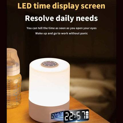 Touch Control Remote LED Night Light with Digital Time Display for Bedside