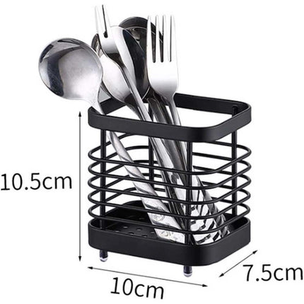 Stainless Steel Cutlery Holder, Kitchen Utensil Pot Drainer Caddy & Sink Tidy