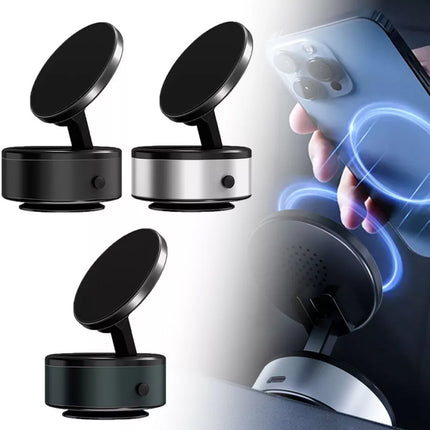 Auto-Unlock Phone Holder: Strongest Magnetic Suction + Fast Wireless Charging, 360° Rotating Dashboard Mount for All Phones