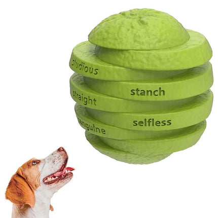 Indestructible Dog Chew Toy, Treat Dispenser & Interactive Pet Toy, Orange 10cm