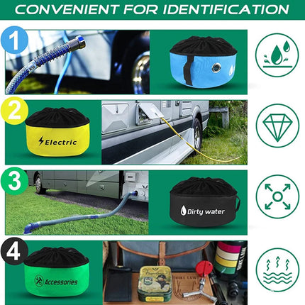 Hose & Cord Storage Bag for Camping & RV | All-in-One for Water Hose & Cables, Heavy-Duty Carry Case