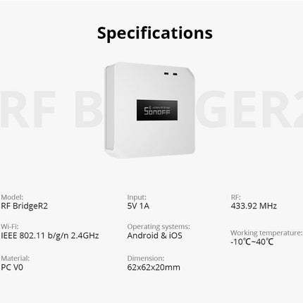 RF Wireless Bridge R2 Gateway 433MHz Smart Remote Controller for Scenes