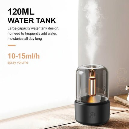 Black Vintage USB Aroma Diffuser & Humidifier, 120ml