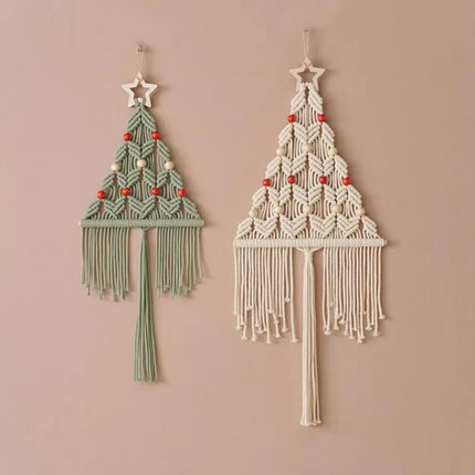 Knitted Christmas Tree DIY Kit – 2Pcs Wall Hanging Festive Gift