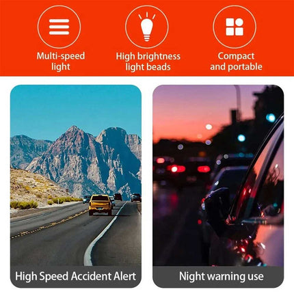 360° Rotating Magnetic LED Car Warning Light - High Visibility Flashing Safety Beacon