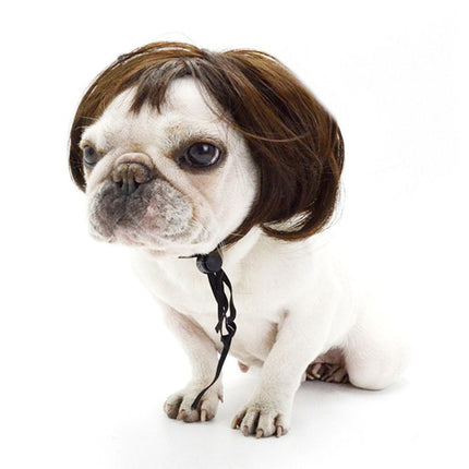 Adjustable Funny Pet Wig for Cats & Dogs Cosplay Headdress Props