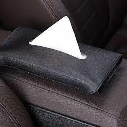 Car Sun Visor Tissue Holder Leather Napkin Box Dispenser Organizer
