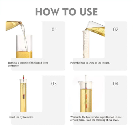 Triple Scale Alcohol Hydrometer & Test Jar for Home Brew Wine