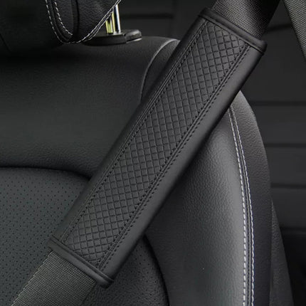 2PCS Leather-Embossed Seat Belt Shoulder Pad Covers