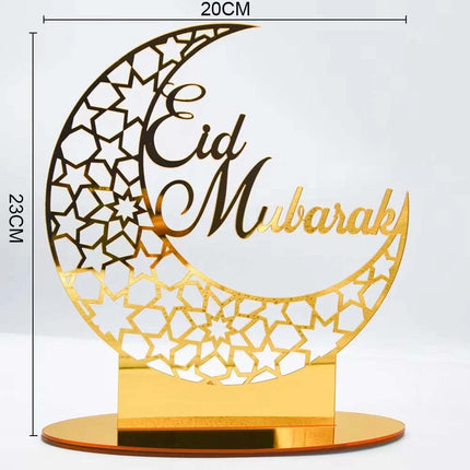 Islamic Eid Mubarak Acrylic Ornament Ramadan Decorations for Muslim Home & Festival Party