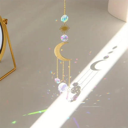 6PCS Lotus Crystal Suncatcher Prism Window Hanging for Witchy Decor