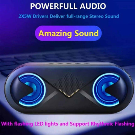 High Bass Ultra Loud Portable Bluetooth Speaker for Outdoor - Black