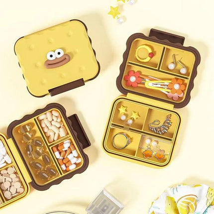 Cute Waterproof Mini 7-Compartment Pill Case for Travel Storage