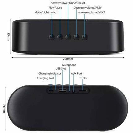 High Bass Ultra Loud Portable Bluetooth Speaker for Outdoor - Black