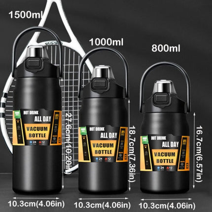 Portable Stainless Steel Thermos Water Bottle 1/1.2/1.5L Hot Cold Outdoor