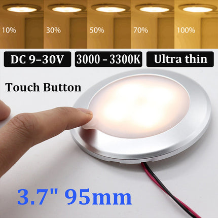 Round Dimmer LED Spot Light, 12V-24V Touch Downlight for RV, Caravan, Camper, and Boat Interior