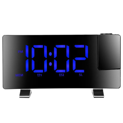 LED Digital Clock Radio Projection Alarm Curved Screen