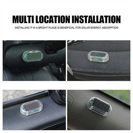 2-Pack Solar-Powered Dummy Alarm LED Flashing Lights - Car Anti-Theft Security & Night Warning Blinker