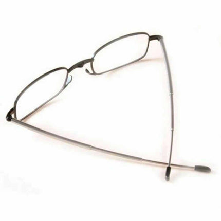 Compact Folding Reading Glasses Black Frame +1.5/+2.0 Men with Case