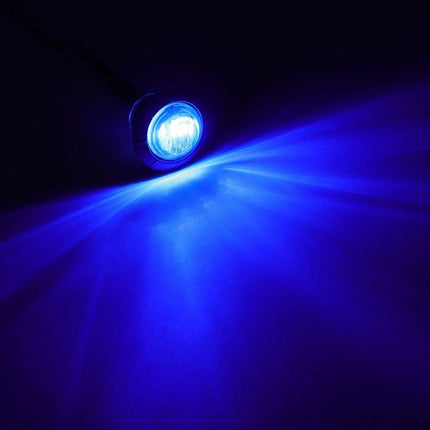10X Blue Round LED Courtesy Lights for Marine Boat Cabin, Deck, and Walkway