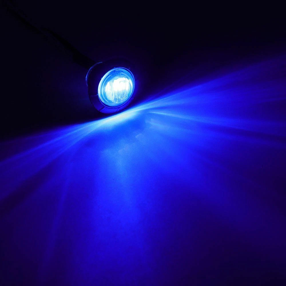 10X Blue Round LED Courtesy Lights for Marine Boat Cabin, Deck, and Walkway