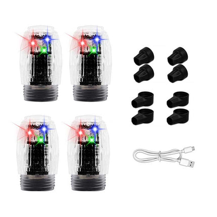 4-Pack LED Tire Valve Stem Lights - Strobe & Flash Wheel Lights for Cars, Trucks, Motorcycles