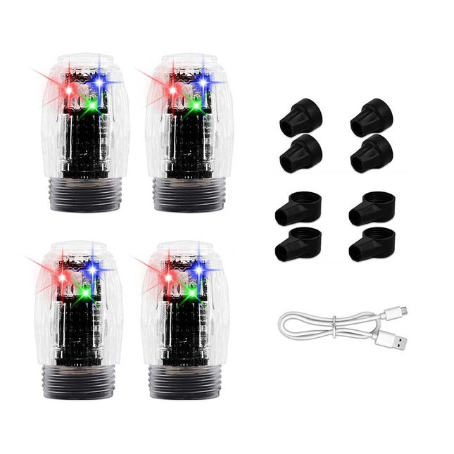 4-Pack LED Tire Valve Stem Lights - Strobe & Flash Wheel Lights for Cars, Trucks, Motorcycles