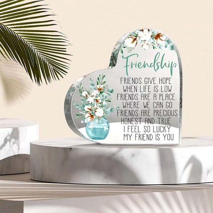 Friendship Gift Acrylic Plaque – Best Friend Birthday Thank You Present for Her