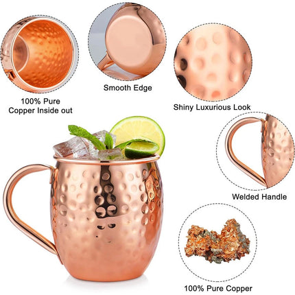 530ML Pure Copper Mug for Moscow Mule, Coffee, Beer & Cocktail at Home