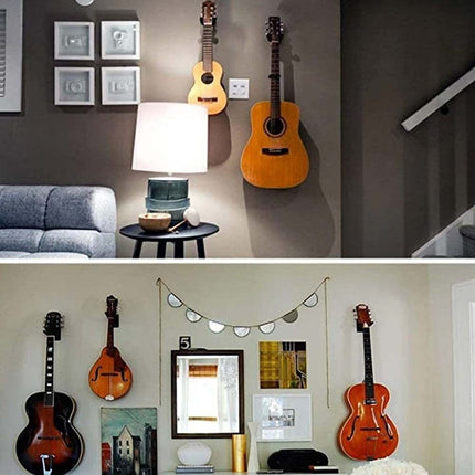 2x Metal Guitar Wall Hanger – Non-Slip Hook for Guitar/Ukulele