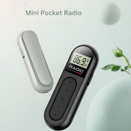 Mini FM Radio Portable Clip-On Rechargeable for Meeting Tour Guide Racing Sports