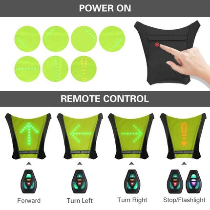 Wireless LED Signal Vest & Backpack with Remote Control for Safety
