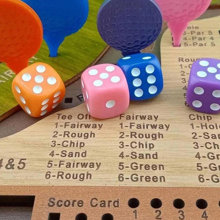 Wooden Mini Tabletop Dice Golf Game Fun Challenging Board Game