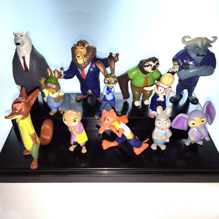 12PCS Zootopia Judy Nick Mr Big Mini PVC Figures Set
