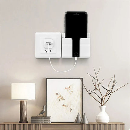 4Pcs Wall Mounted Remote Control Storage Rack & Phone Holder Home Decor