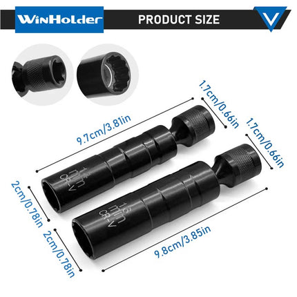 Spark Plug Socket, 14mm 16mm Magnetic Swivel Head with Thin Wall - 12 Point Universal Removal Tool Kit