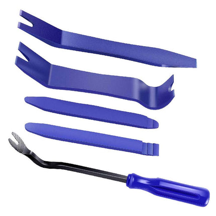 5PCS Non-Marring Car Trim Removal Tool Kit - Pry Bar Set for Auto Interior Door Panel & Radio Clip Installation