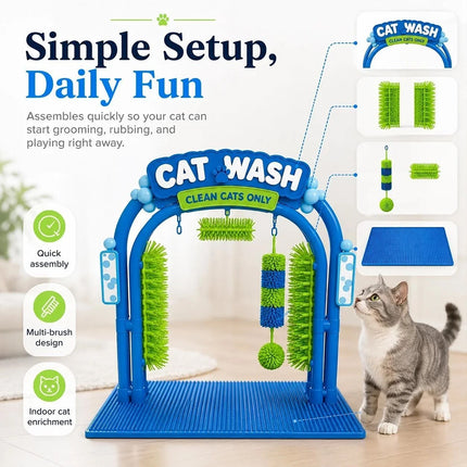 Cat Wash Grooming Station & Car Wash Scratcher for Cats