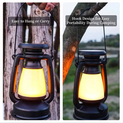 Solar & USB Rechargeable LED Camping Lantern for Tent Hiking Outdoor