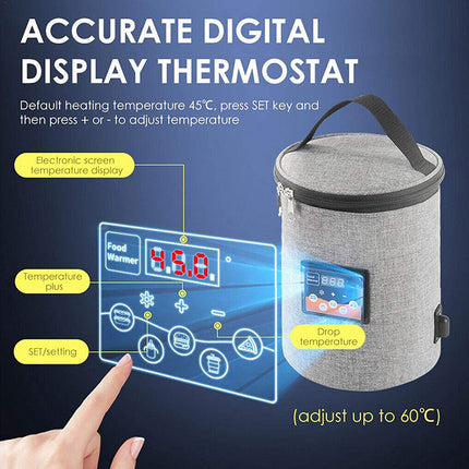 12V Car Bottle Warmer: Portable Baby Milk Heater with Adjustable 40-60℃ Constant Temperature for On-the-Go Feeding