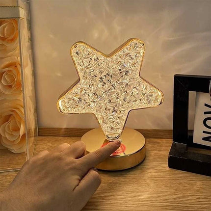 Star LED Crystal Table Lamp USB Rechargeable Touch Dimmable Night Light