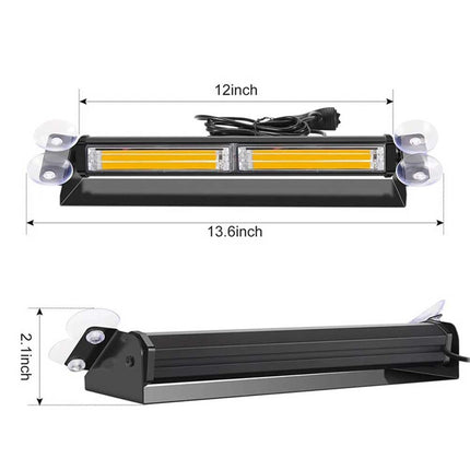 12V-24V Amber LED Strobe Beacon - Waterproof Vehicle Roof Warning Light for Recovery & Emergency