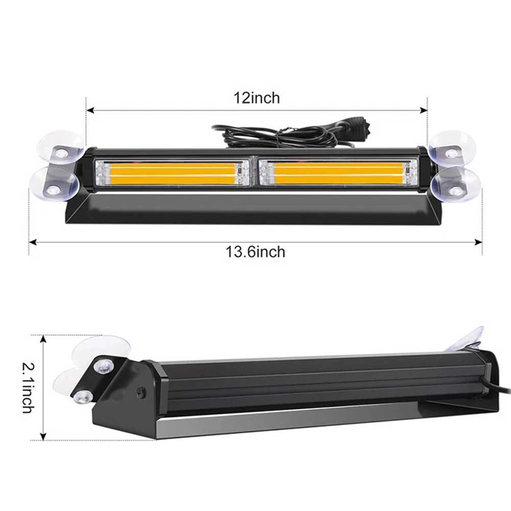 12V-24V Amber LED Strobe Beacon - Waterproof Vehicle Roof Warning Light for Recovery & Emergency