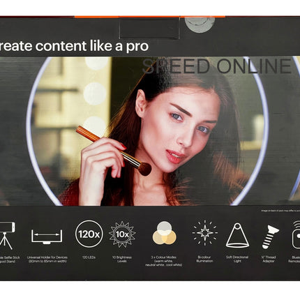 10" Ring Light with Desktop Tripod & Bluetooth Remote for Vlogging/Photography