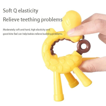 3Pcs Baby Silicone Teething Toothbrush Giraffe Shape BPA-Free Soft Chew Toy for Infants Teething Relief