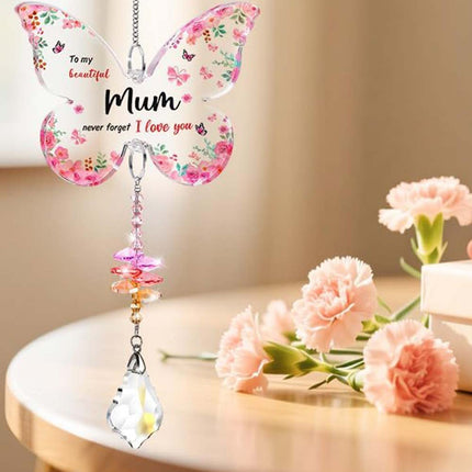 Unique Butterfly Crystal Suncatcher Gift for Mom from Daughter Son