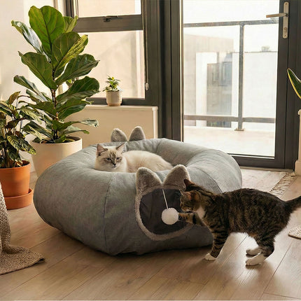 Pawz Large Cat Tunnel Bed Multi-Functional Toy Interactive Pet Playhouse Indoor-2102558121053523974
