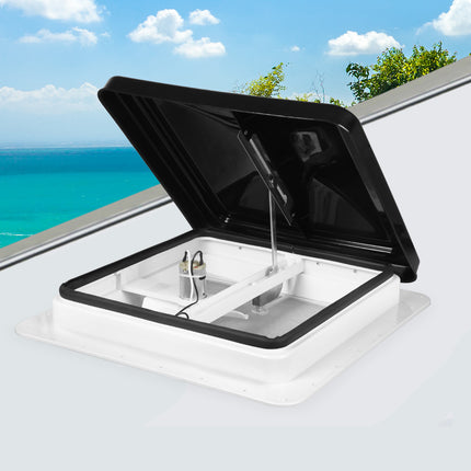 Manan Caravan Roof Vent 12V Fan RV Black-2006733244388741126